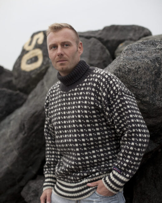 Retromodern Isländsk tröja med polokrage unisex