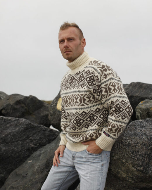 Islandströja med hög hals unisex