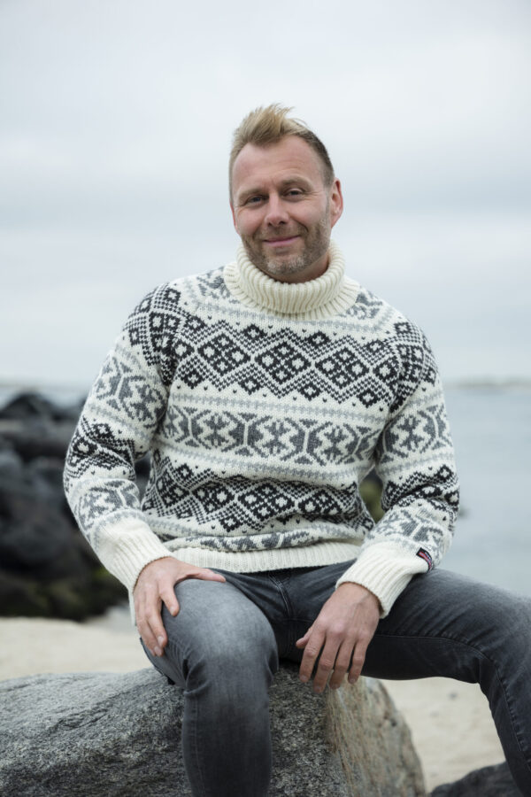 Isländsk ylletröja med hög krage unisex - Bild 3