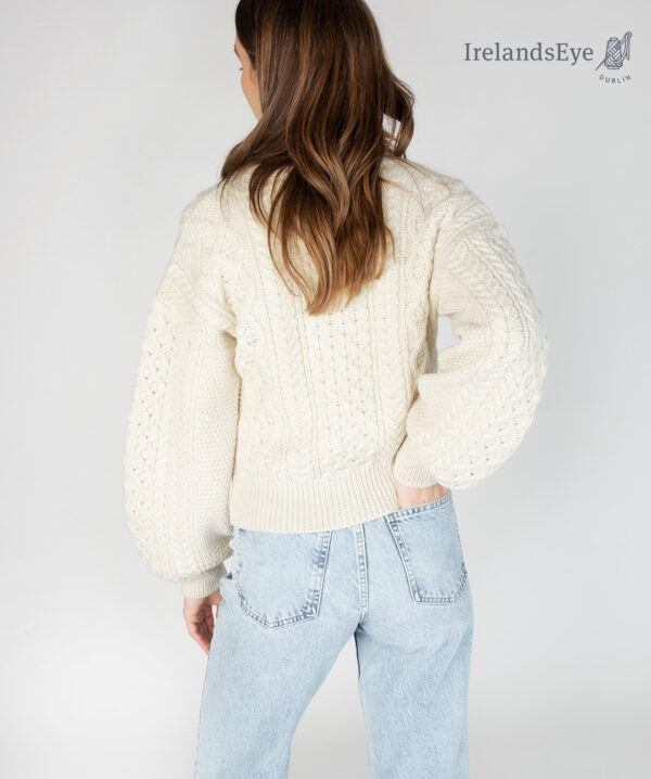Stickad Aran kofta i 100% merino ull - Bild 3